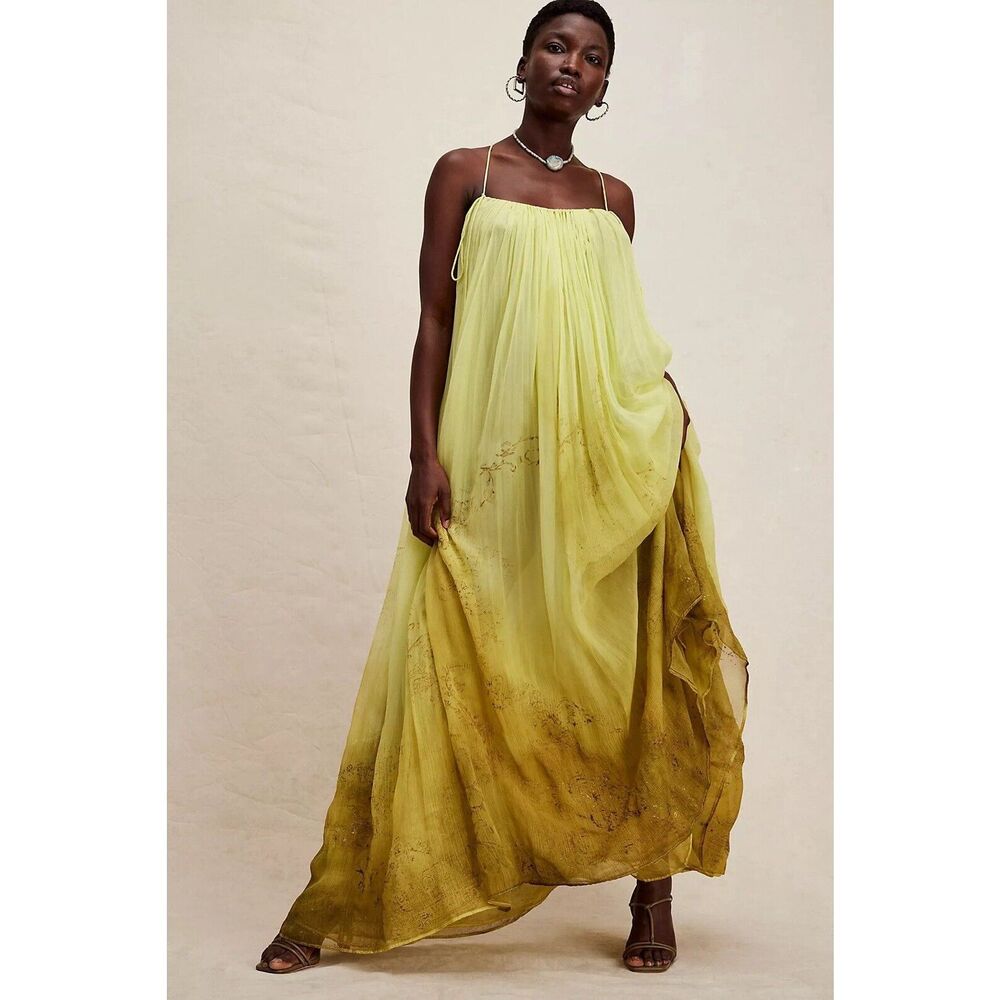 Free People Lemon Yellow Ombre Maxi Dress